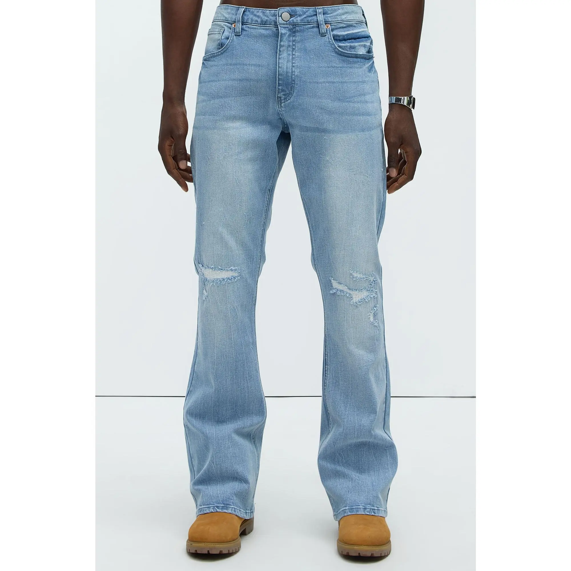Dreamy Stacked Slim Flare Jeans - Light Blue Wash