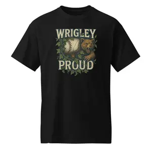 Wrigley Proud Classic Fit Menswear T-Shirt 50% Cotton 50% Polyester DryBlend Moisture Management Fabric Workout Top Black Crewneck Shortsleeve