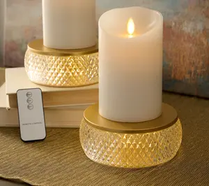 Set of 2 Illuminated Faceted Risers by Kim Gravel