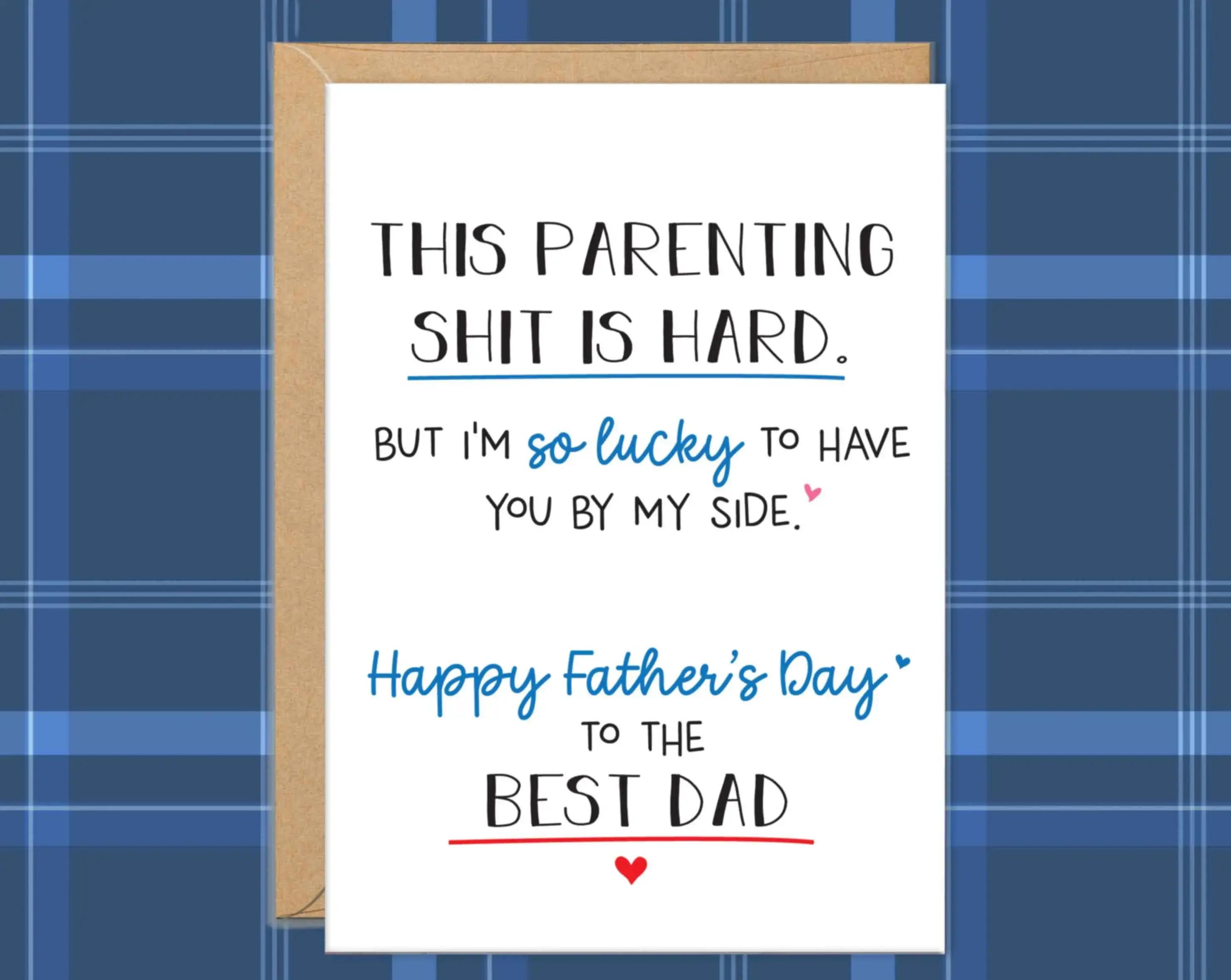 Father’s Day Card From Wife, Gifts for Husband, Best Dad Greeting Card, Father’s Day Gift from Girlfriend, Parenting Is Hard Card, 1st Father’s Day Gift for New Dad