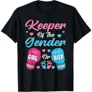 Keeper Of Gender Boxing Gender Reveal Family Party T-Shirt