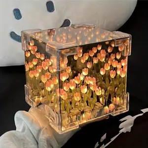 DIY Tulip Night Light Set, Flower Design Lamp, Battery Powered, Smart Home Decor, Perfect for Bedroom, Christmas, New Year, Valentine's Day, Birthday Gift