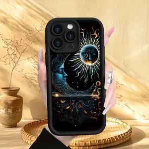 This phone case features a unique sun and moon pattern design, making it the perfect birthday or holiday gift. It is compatible with a variety of iPhone models, including iPhone 17, 16, 15, 14, 13, 12, 11 Pro Max Plus, Air, Mini SE, and more.