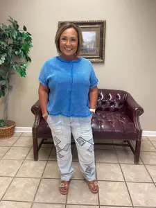 Straight Leg Washed Denim Pants by Easel