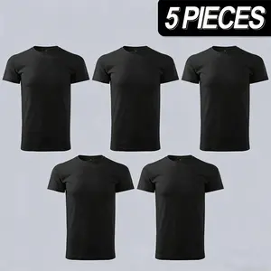 5-Pack Men’s  Quick Dry T-Shirts  Menswear Top Shortsleeve