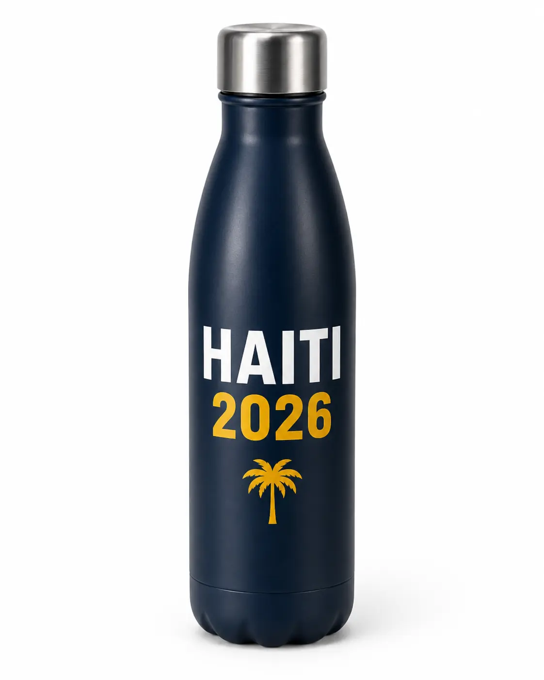Haiti 2026 Travel Water Bottle – Navy Haitian Pride Stainless-Style Bottle