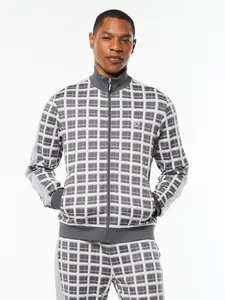 Damarindo Check Track Jacket- Quiet Grey