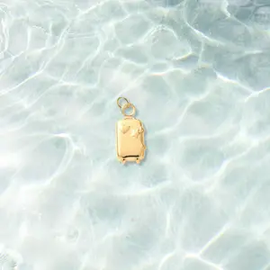 Gold Let's Travel Suitcase Charm | Waterproof Stainless Steel