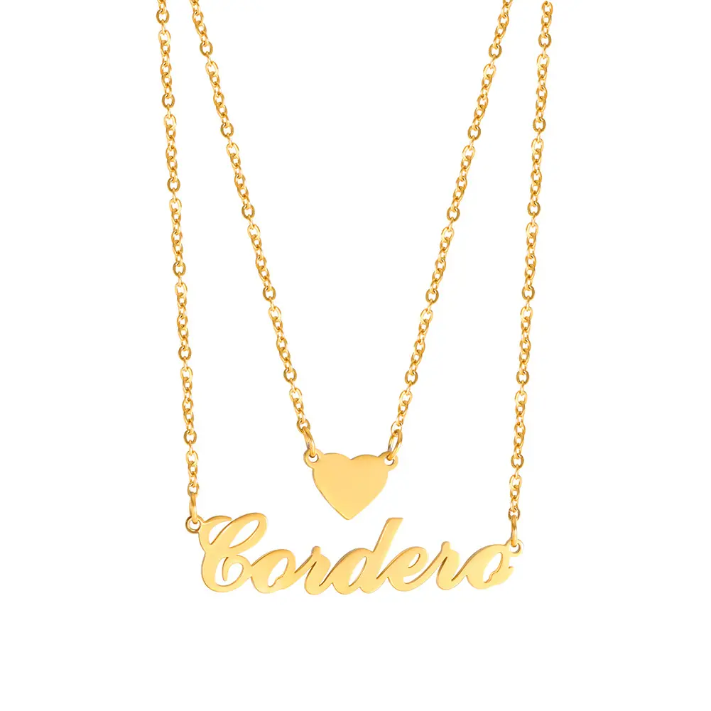 AS049 Custom Name Necklace - Double-Layer Private Fashion Jewelry, Unisex DIY Accessory, Holiday Gift Souvenir, Unisex Names