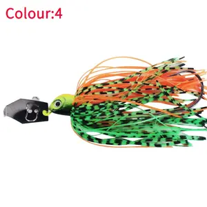1 Piece 10g-14g Lure Bait Composite Sequins Mustache Curved Hook Rotating Fish Shape Anti-Collision Bottom Realistic Fishing Lure Fish Shaped Lure