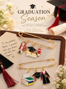 2pcs Graduation Season Brooch Pins, Elegant Gift for Graduates, Perfect for Celebrating Milestones, Ideal Present for Special Occasions