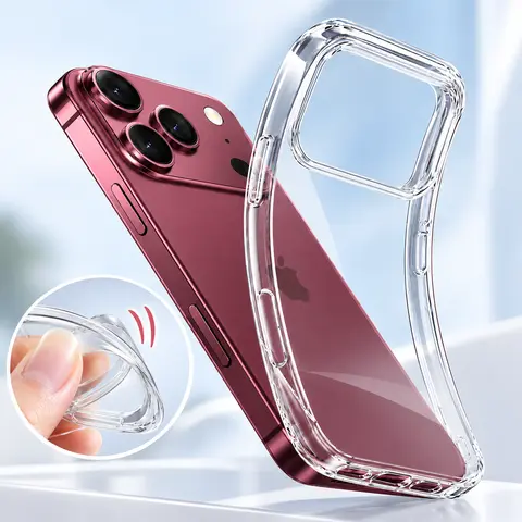 Oceantree Clear TPU Case For iPhone 18 Pro Max 17 16 15 Pro Max 14Plus 13 12 11 Shockproof Silicone Soft Transparent Case  crystal texture