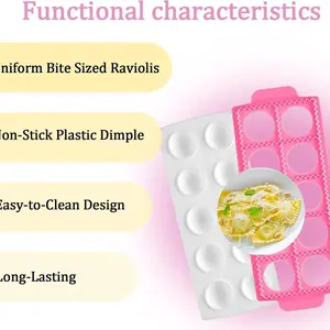 Household DIY Pasta Artifact Square Italian Dumpling Mold Integrated Dual-mode Plate 21 Round + 21 Square Efficient Dumpling Making