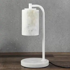 Marble Candle Warmer Lamp with Timer & Dimmer- Flameless Wax Melt Warmer, Electric Candles Warmer,  Textured Table Lamp for Jar Candles, Elegant  & Bedroom Decor,  Housewarming