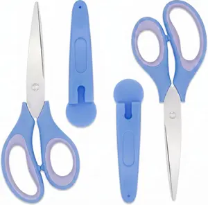 2-Pack 6.3-Inch Blue Comfort Grip Scissors for Office, Crafts & School - Ultra Sharp Blades, Durable, Ideal for Kids & Adults Yard, Patio, Garden Cleaning FAOGO