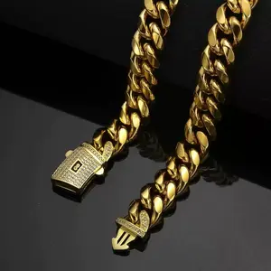 To My Man 14k Real Gold Plated Cuban Necklace  Miami Link  Promise Necklace Gift Set - I Love You Forever & Always Boyfriend