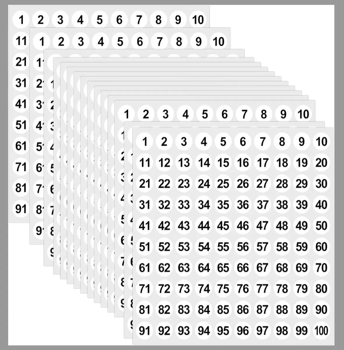 1-100 Numbered Sheet for Organization and Tracking - Perfect for Labeling and Sorting Tasks