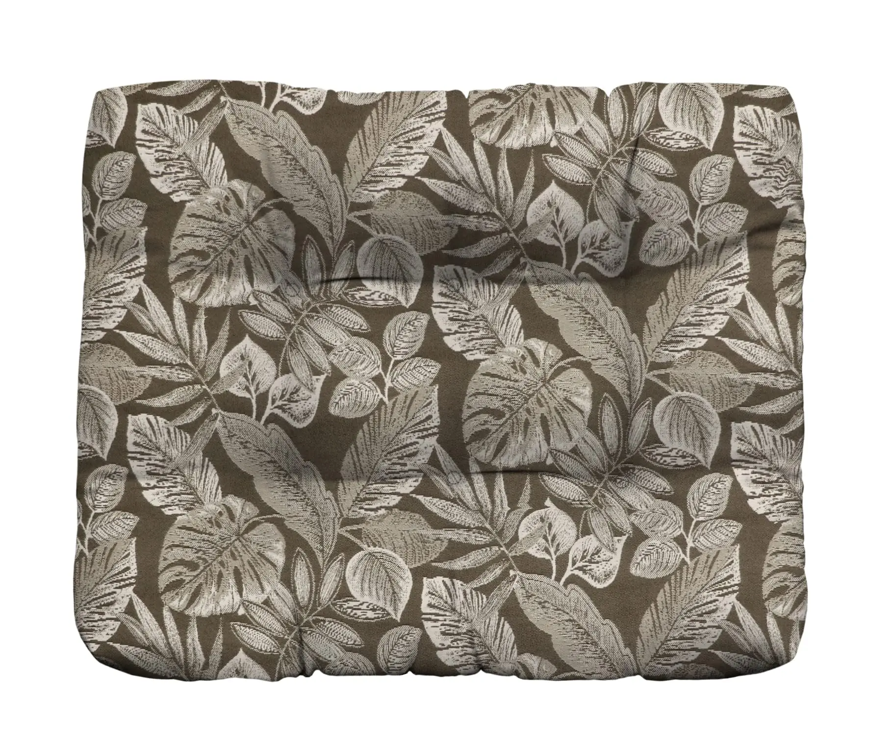 RSH Decor Tufted Ottoman Cushion 24" x 20" Outdoor Use Replacement Water-Resistant Spun Fabric Casco Pewter Made in USA