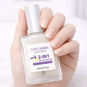 LOVCARRIE Nail Strengthener 2-in-1: Keratin Strengthening & Resistance — Rescues Brittle Nails | Nail Care | Ideal for Nail Enthusiasts | 17ml / 0.57 fl.oz