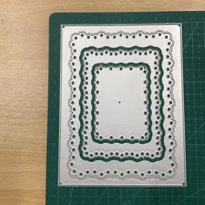 Metal Cutting Dies Wave Edge Background Frame Series, Paper Card Making Scrapbook DIY Craft Decorations, Metal Molds for Crafting