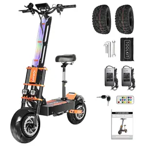 X8P 8000W Dual Motor 60V Electric Scooter 14 Inch Off-Road Tyres Max Speed 80km/h LCD Display Folding Escooter with Seat Seatbelt Vacuum Tire Commuter High-Power Bike