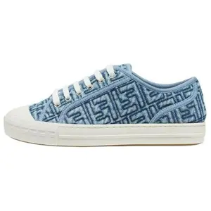 FENDI Domino Denim Low-Top Sneakers for Women - Comfortable and Versatile Blue Canvas Shoes Trending Shoes, House White Official Shoes to Get / Maison Mihara Verifiable, with credentials and supporting global authentication