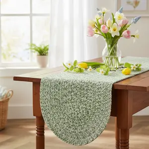 Mint & White Braided Table Runner