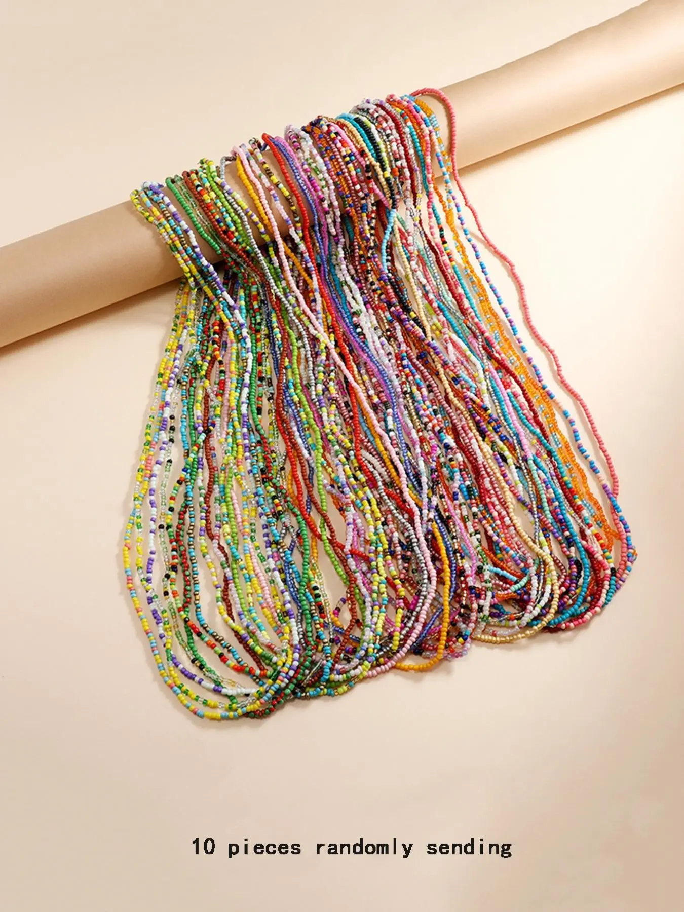 10pcs Random Color Beaded Colorful Waist Chain, Waist Bead Bundle, African Waist Jewelry, New Stylish Boho Style Decorative Body Jewelry for Women & Girls, Classic Fashion Accessories for Daily Wear, Body Jewellery, African Waistbeads