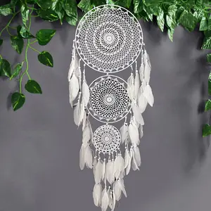 Large Boho Decor Dream Catcher Nordic White Black Macrame