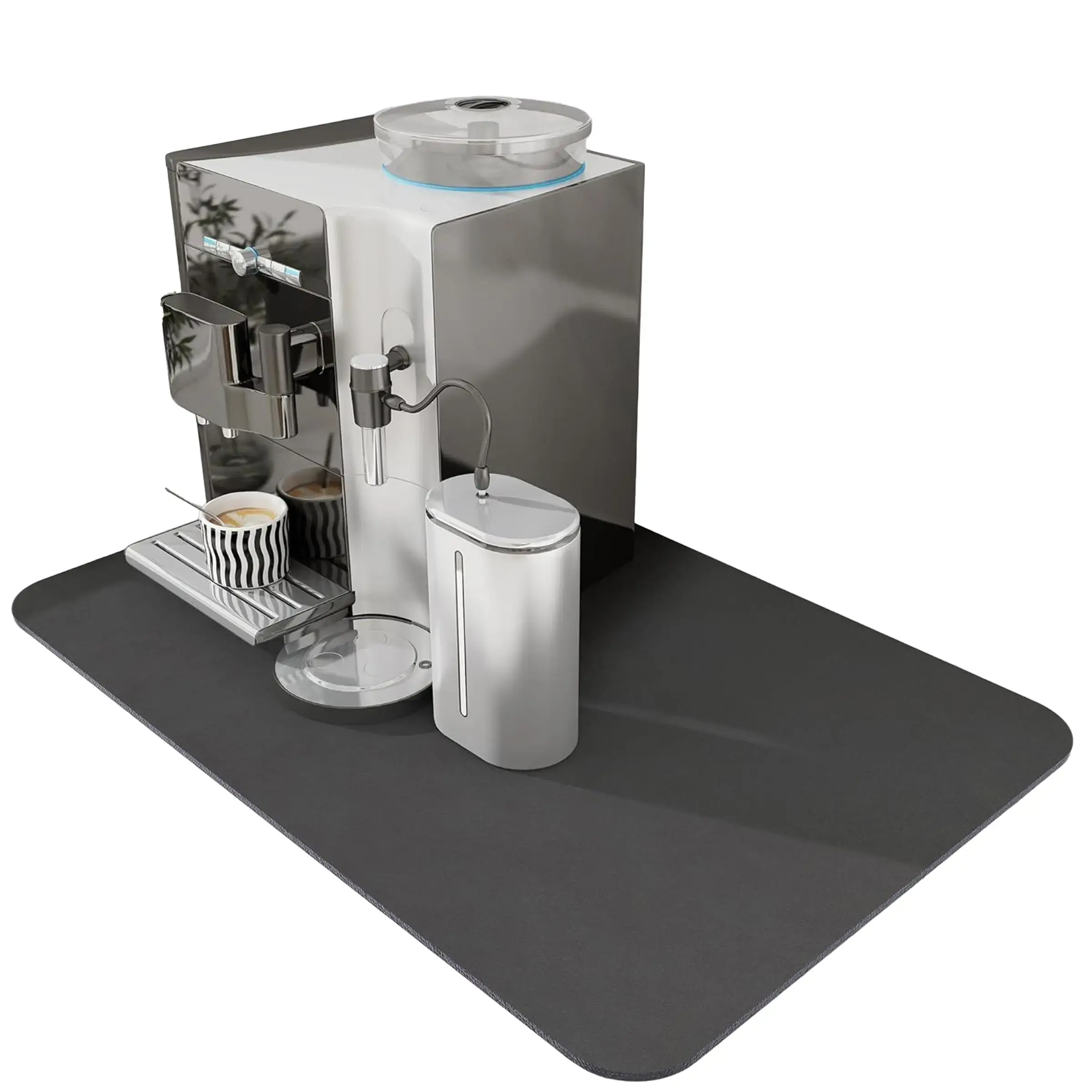 Coffee Mat Hide Stain Coffee Bar Mat for Countertop, Rubber Backed Dish Drying Mat for Counter, Absorbent Coffee Bar Accessories Fit Under Coffee Maker Espresso ME Machine - 12"x19"