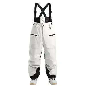New with thickened shoulder straps cotton insulation, single double board windproof and waterproof, winter ski pants for men