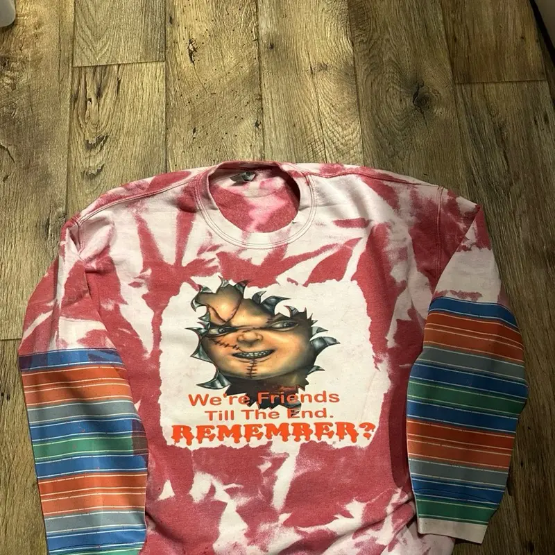Chucky crewneck bleached red friends til the end Sweatshirt