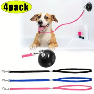 4Pcs/Set Dog Bathing Tether with Suction Cup,Pet Dog Grooming Tub Restraint Loops and Adjustable Cat Fixed Safety Rope for Pet Shower Bathing Grooming,Halloween Christmas Party Gifts,Hand Tools Kits