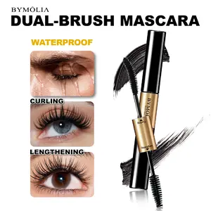 BYMOLIA 2-in-1 Dual-Ended Curl & Length Mascara Volumizing Thickening & Lengthening Waterproof Smudge-Proof 24H Long-Lasting Wear