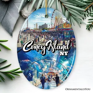Iconic Coney Island Ornament, New York Coastal Amusement Heritage Christmas Gift Tree Decor