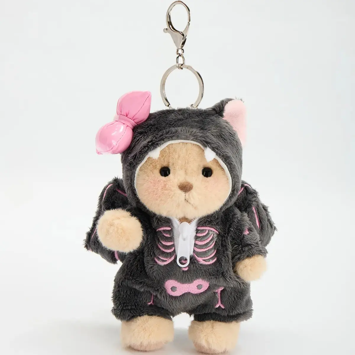 5.9 Inches Pink Skull Bat Mini Bear
