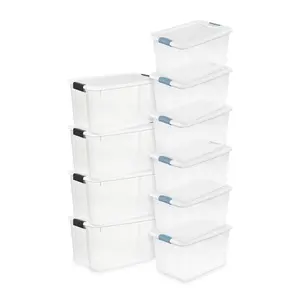 Sterilite 70 Quart Ultra Latch Storage Box (4 Pack) & 64 Qt. Container (6 Pack)