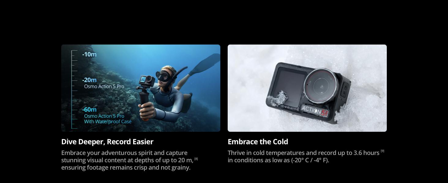 DJI Osmo Action 5 Pro Standard Combo, Waterproof Action Camera with 1/1.3" Sensor, 4K/120fps Video, Subject Tracking, Stabilization, Dual OLED Touchscreens, Ideal for Sports, Vlog