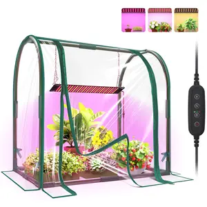 Bstrip Mini Indoor Greenhouse with Grow Light 27" Desktop Greenhouse Kit with LED Light & Timer for Seed Starting