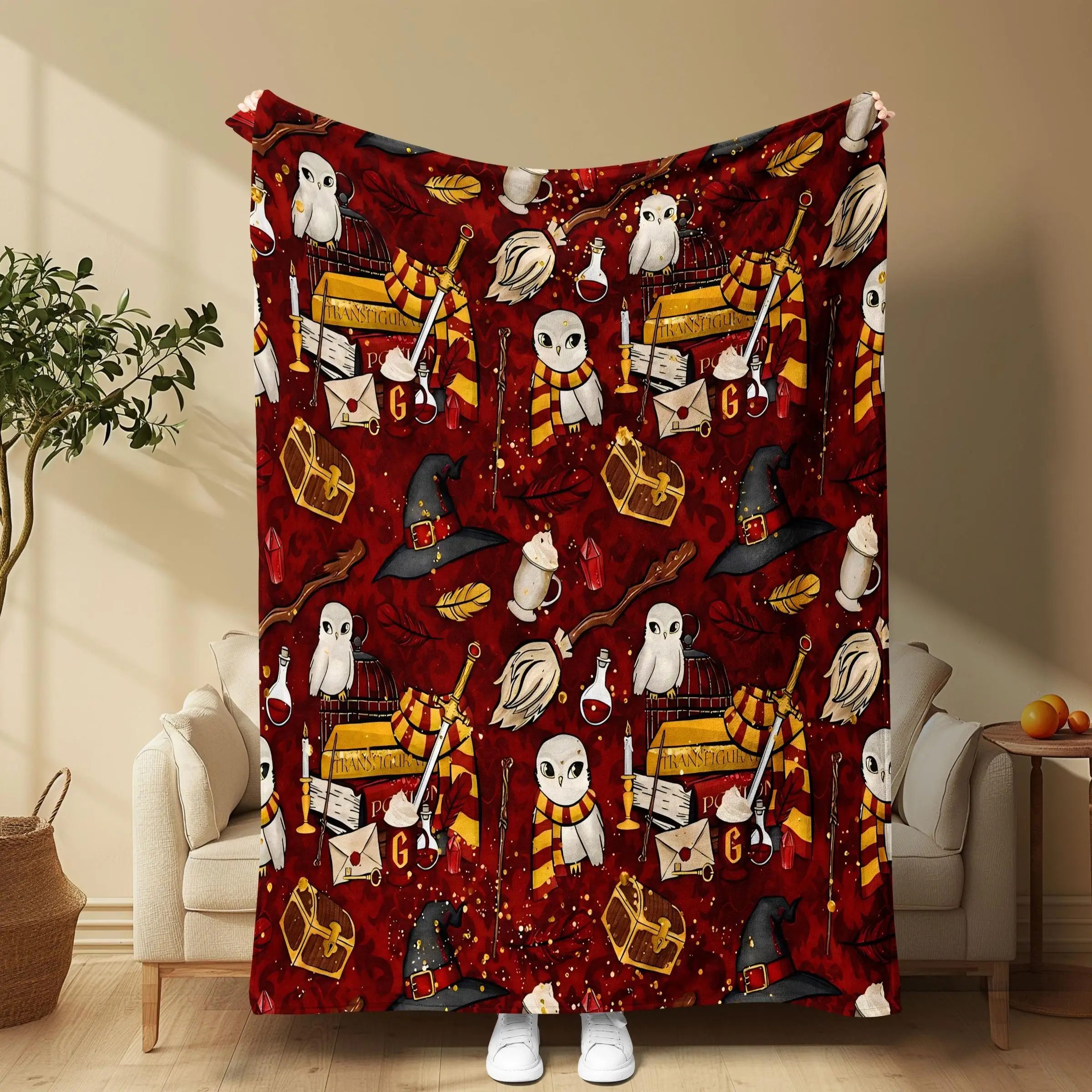 Magic World Pattern Blanket, 1 Count Soft Comfortable Throw Blanket, Cool Bedroom Bedding Blankets, Warm Napping Blanket for Home Office Travel Campin