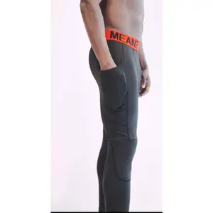 Men's Padded Compression Leggings with Removable Knee Pads