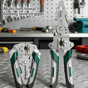 Foldable 18in1 Wire Stripping Pliers Crimping Tool Multifunctional Electrician Pliers Professional Electrician Tools Hand Tool For Home Repair Maintenance