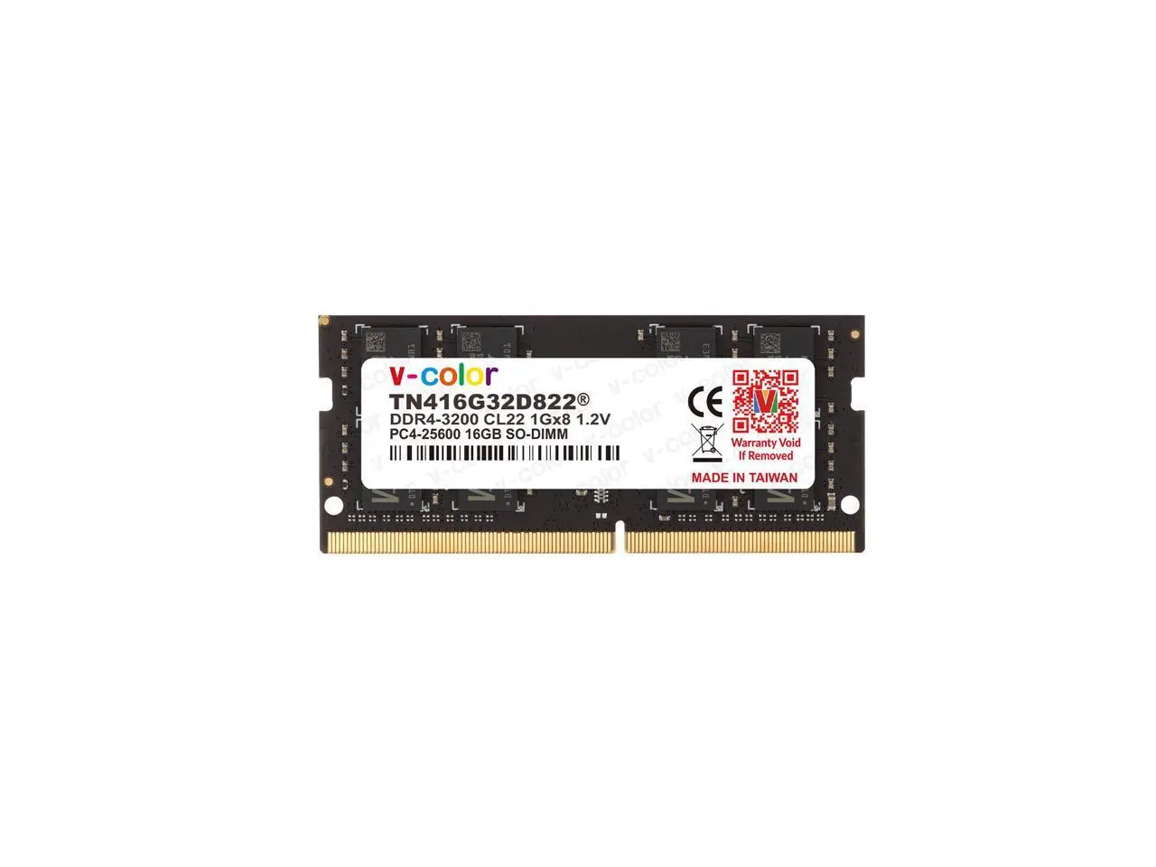 V-COLOR 16GB (1x16GB) 3200MHz DDR4 SO-DIMM for Laptop Notebook Memory 1.2V CL22 260-Pin (TN416G32D822) V-COLOR 16GB (1x16GB) 3200MHz DDR4 SO-DIMM for Laptop Notebook Memory 1.2V CL22 260-Pin (TN416G32D822)