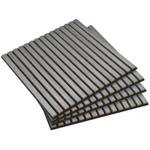 HOMCOM 4 Pack 3D Faux Wood Wall Panels, 24" x 24" Sound Absorbing Acoustic Panels, Wood Slat Wall Panels for Interior Wall Decor, Ceiling, Oak