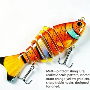6 Joint Bio-Inspired Fish Fishing Lures Multi Jointed Fish Fishing Kits Slow Sinking Lifelike Swimbait Freshwater and Saltwater Crankbaits for Bass Trout Bass Lures
