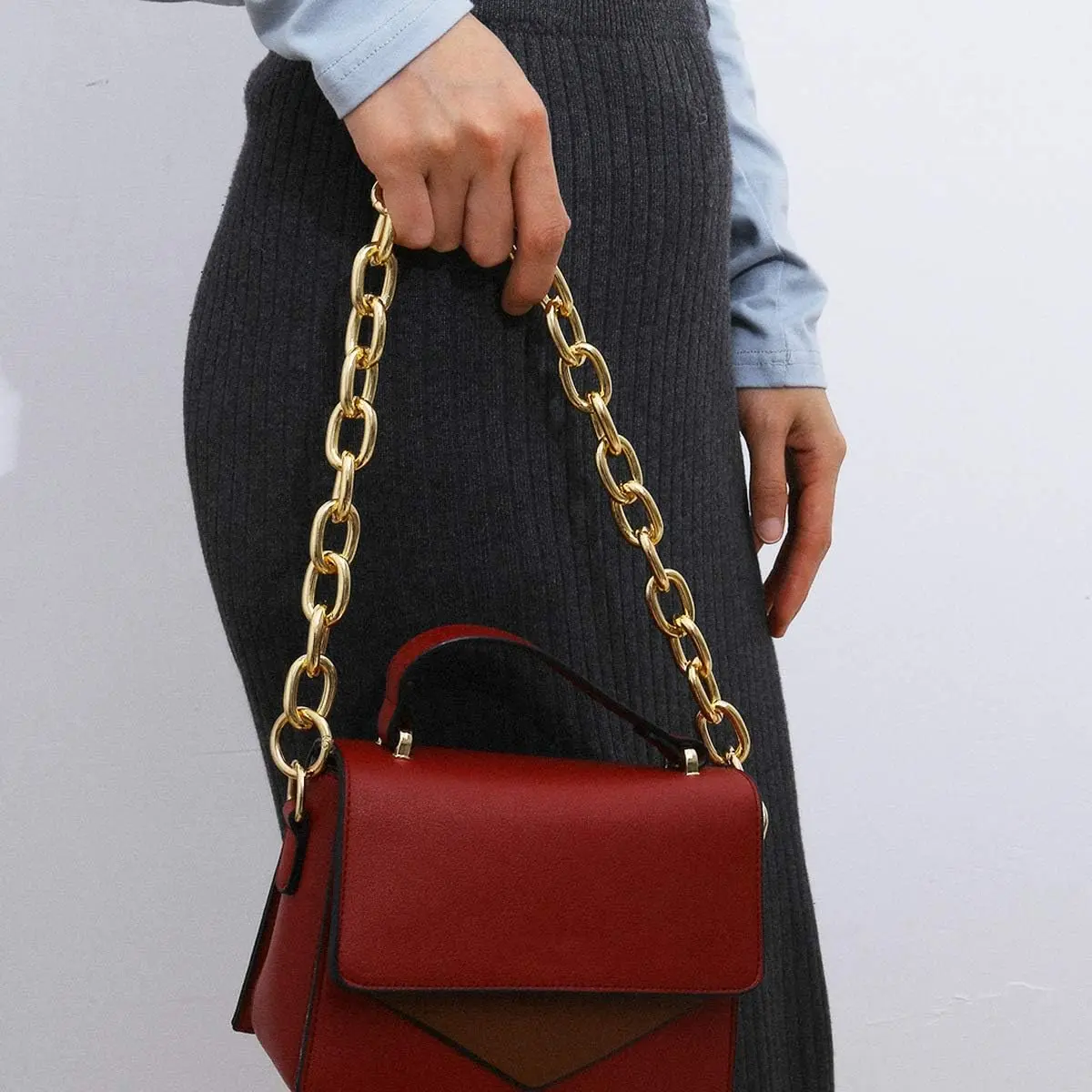 Chunky Purse Replacement Chains Paper Clip Chain for Handbag Bag Shouder Handle Strap Chain DIY Purse Decoration Accessories Heavy