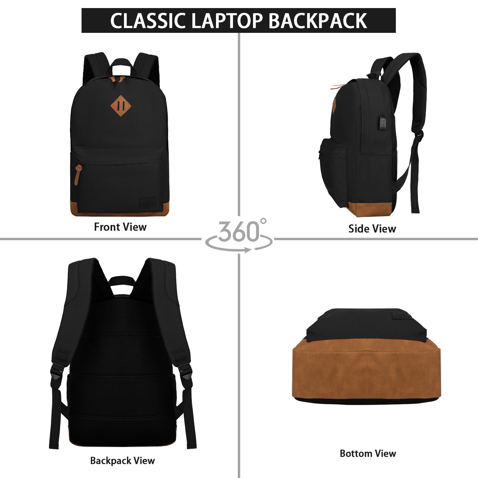 Backpack for Men Women, Anti-Theft Travel Laptop Backpack, Water Resistant 17.3 Inch USB Charging Backpack, Large Capacity Work Commute Bag