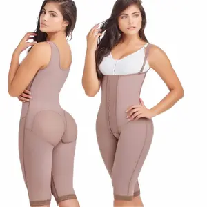 Faja Colombiana a la rodilla de alta compresión de broches con moldeo de piernas y espalda Shapawear for Women Knee-length With Back Support Girdle - Faja Colombiana Delié 09175 - Tummy Control, Butt Lifter, Waist Lift faja shapewear