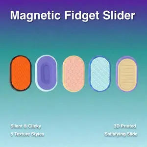 The Pill Fidget Slider Magnetic Stress Relief Toy — Silent & Clicky Versions | 5 Textures | 3D Printed ADHD Focus Slider