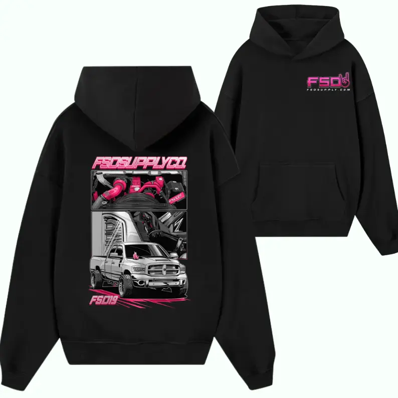 Graphic-Hoodie FSD Supply Co Pink Diesel Turbo Engine Bay Hoodie, Truck Enthusiast Mechanic Style Pullover Sweatshirt, FSD19 Streetwear Racing Graphic Hoodie, Unisex Automotive Fashion Top, TikTok Shop Deals
